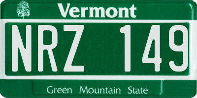 VT license plate NRZ149