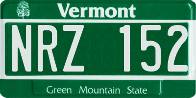 VT license plate NRZ152