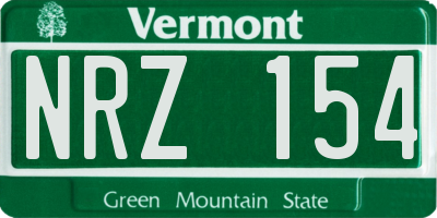 VT license plate NRZ154