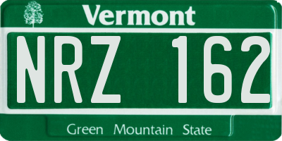 VT license plate NRZ162