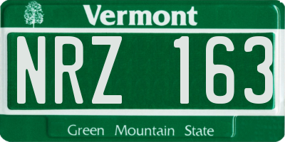 VT license plate NRZ163