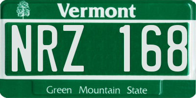 VT license plate NRZ168