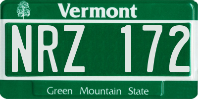 VT license plate NRZ172