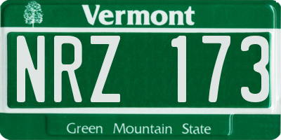 VT license plate NRZ173