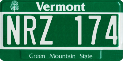 VT license plate NRZ174