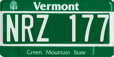 VT license plate NRZ177