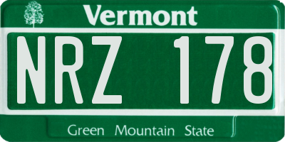VT license plate NRZ178