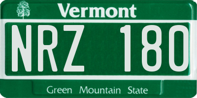 VT license plate NRZ180