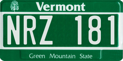 VT license plate NRZ181