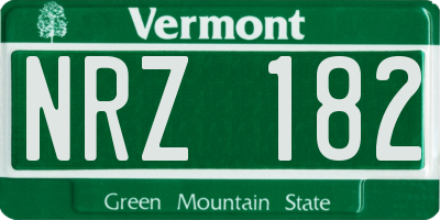 VT license plate NRZ182