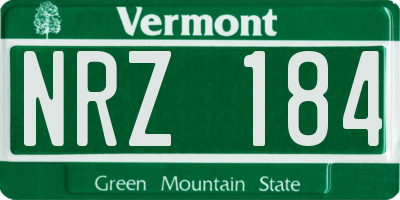 VT license plate NRZ184