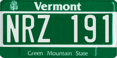 VT license plate NRZ191