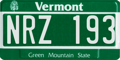 VT license plate NRZ193