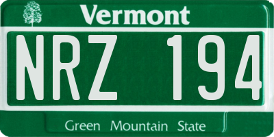 VT license plate NRZ194