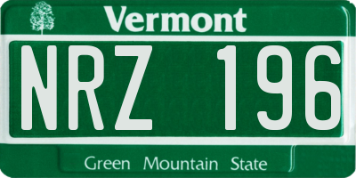 VT license plate NRZ196