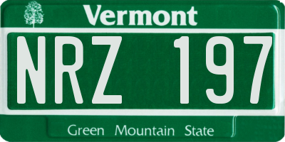 VT license plate NRZ197