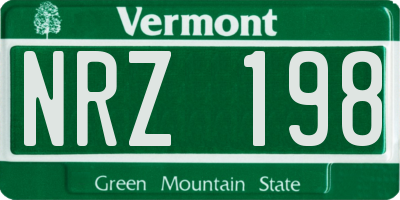 VT license plate NRZ198