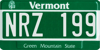 VT license plate NRZ199