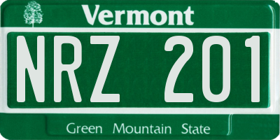 VT license plate NRZ201