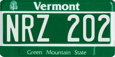 VT license plate NRZ202