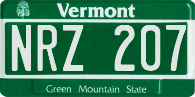 VT license plate NRZ207