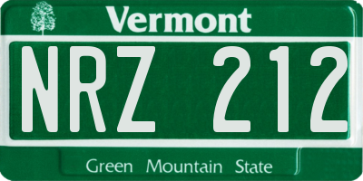 VT license plate NRZ212