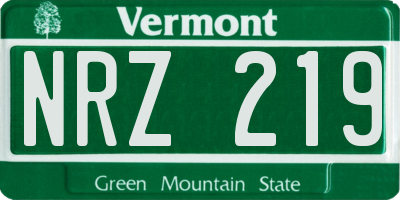 VT license plate NRZ219