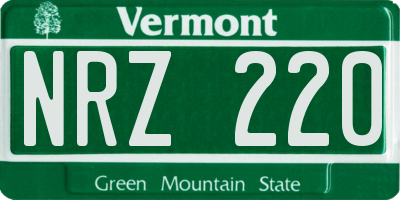 VT license plate NRZ220