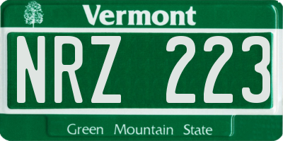 VT license plate NRZ223