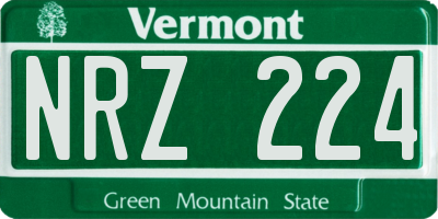 VT license plate NRZ224