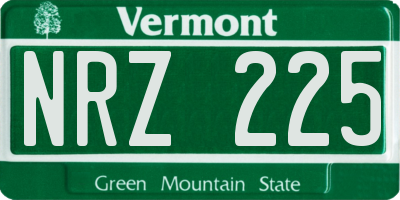 VT license plate NRZ225
