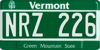 VT license plate NRZ226