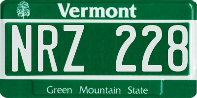 VT license plate NRZ228