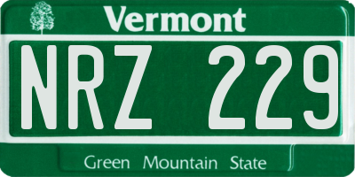 VT license plate NRZ229