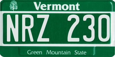 VT license plate NRZ230