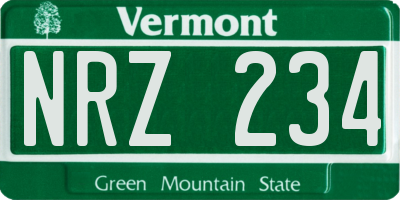 VT license plate NRZ234