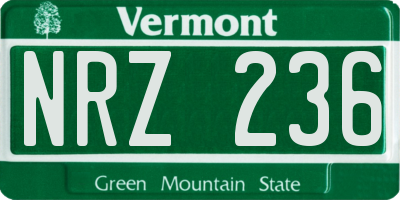 VT license plate NRZ236
