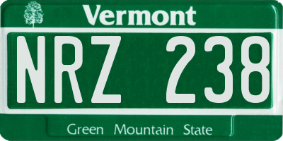 VT license plate NRZ238