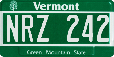 VT license plate NRZ242