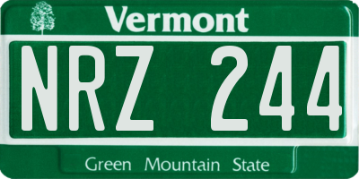 VT license plate NRZ244