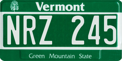 VT license plate NRZ245