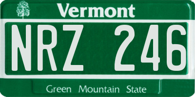 VT license plate NRZ246
