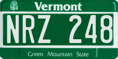 VT license plate NRZ248