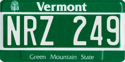 VT license plate NRZ249