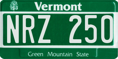 VT license plate NRZ250