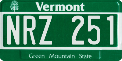 VT license plate NRZ251