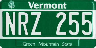VT license plate NRZ255