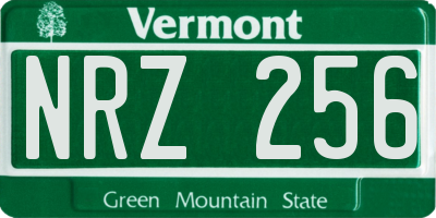 VT license plate NRZ256