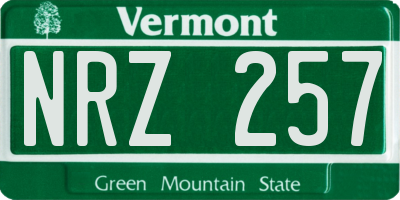 VT license plate NRZ257