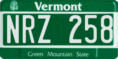 VT license plate NRZ258